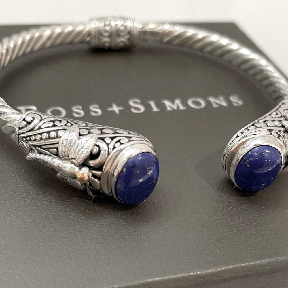 Lapis Bali-Style Dragonfly Cuff Bracelet